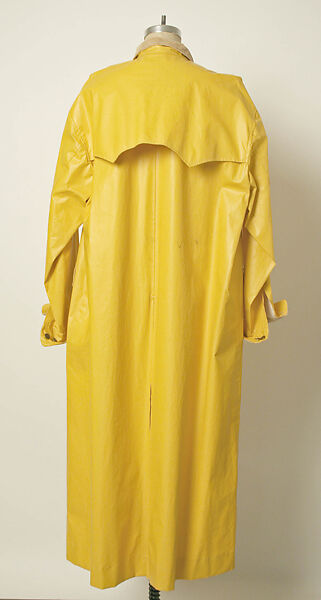 Raincoat, Ralph Lauren (American, born 1939), plastic (cellulose nitrate, styrene-butadiene copolymer), cotton, metal, American