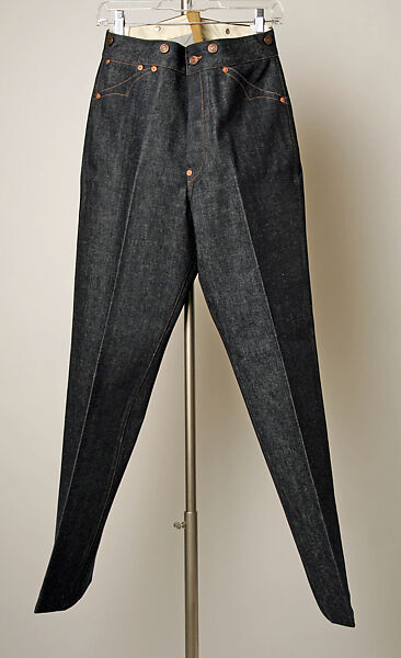 Jeans, Levi-Strauss and Company (American, founded ca. 1853), cotton, copper, American 