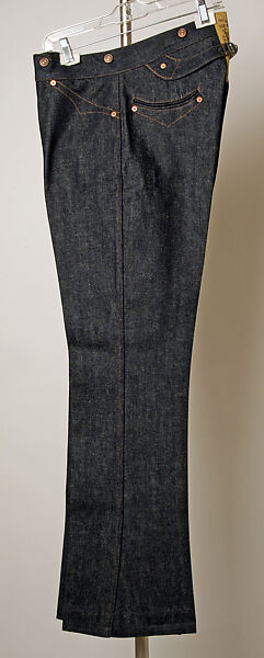 Jeans, Levi-Strauss and Company (American, founded ca. 1853), cotton, copper, American