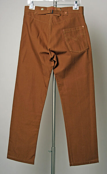 Jeans, Levi-Strauss and Company (American, founded ca. 1853), cotton, copper, steel, American