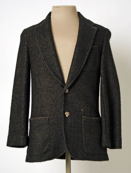 Jacket, B. Piattelli (Italian), (a) wool, synthetic; (b) silk, Italian