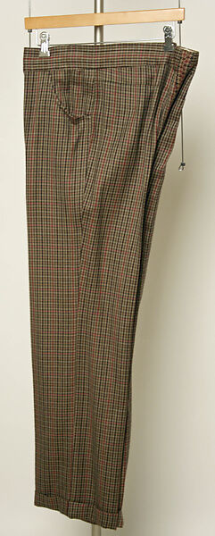 Suit, (d) House of Dior (French, founded 1946), (a,b) cashmere
(c) cotton
(d) silk
(e,f) leather
(g,h) rayon (?), Italian