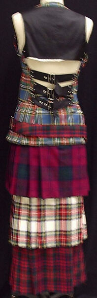 Ensemble, Jean Paul Gaultier (French, born 1952), a) wool, synthetic; b) wool, leather, synthetic, French