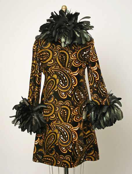 Coatdress, Donald Brooks (American, New Haven, Connecticut 1928–2005 Stony Brook, New York), feathers, synthetic fiber, nylon, American