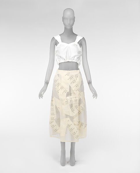 "Care Label", Phoebe English (British, born 1986), silk organza outer layer, cotton labeling in between, cotton thread, cotton tape, British