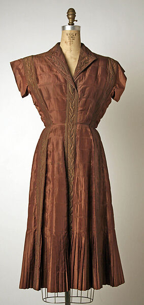 Afternoon dress, Bruyère (French, founded 1928–1959), silk, French 