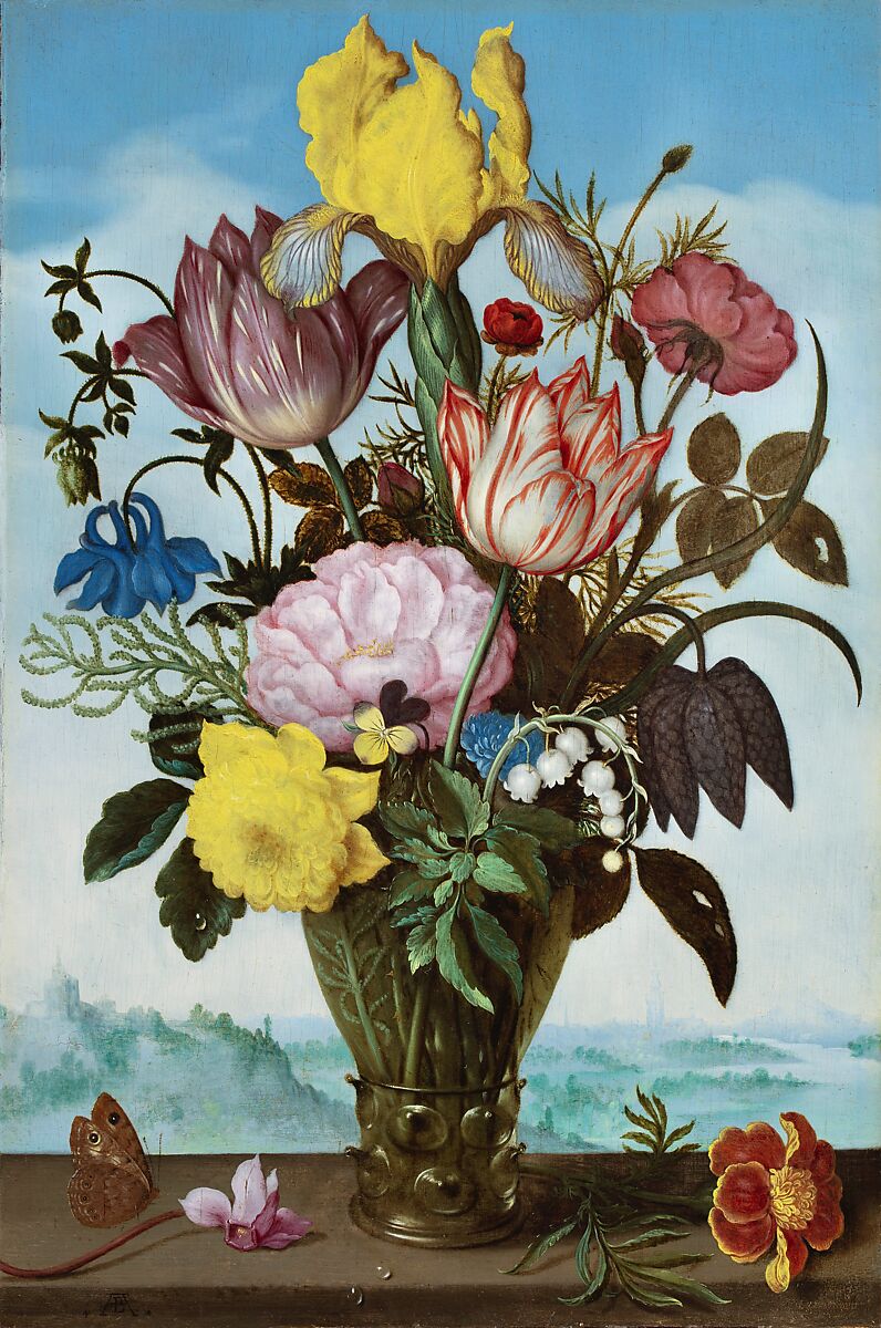 Bouquet of Flowers in a Roemer, Ambrosius Bosschaert the Elder (Dutch, Antwerp 1573–1621 The Hague), Oil on wood 