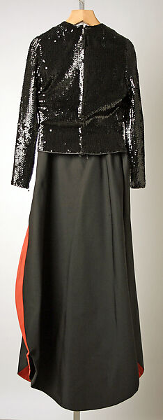 Evening ensemble, Pierre Cardin (French (born Italy), San Biagio di Callalta 1922–2020 Neuilly), silk, sequins, French
