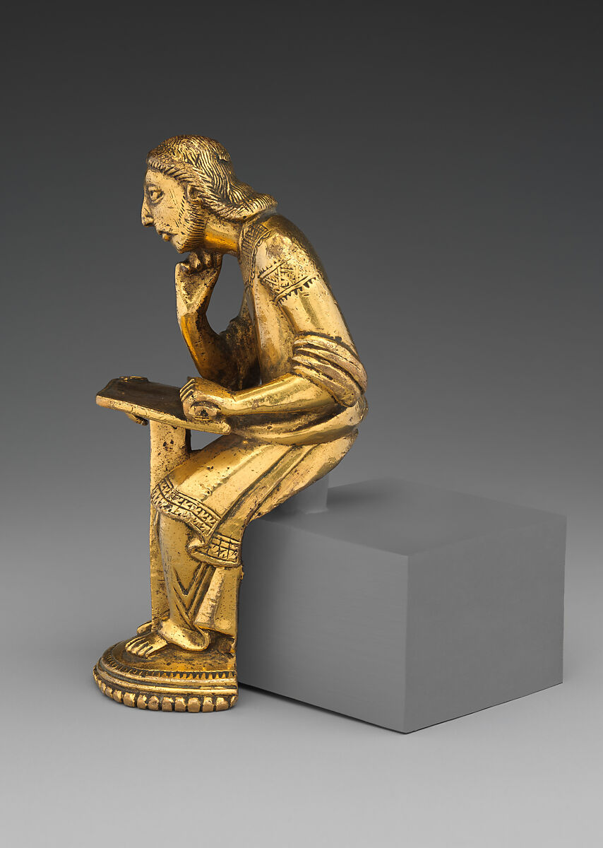 Evangelist, Gilded copper alloy, South Netherlandish