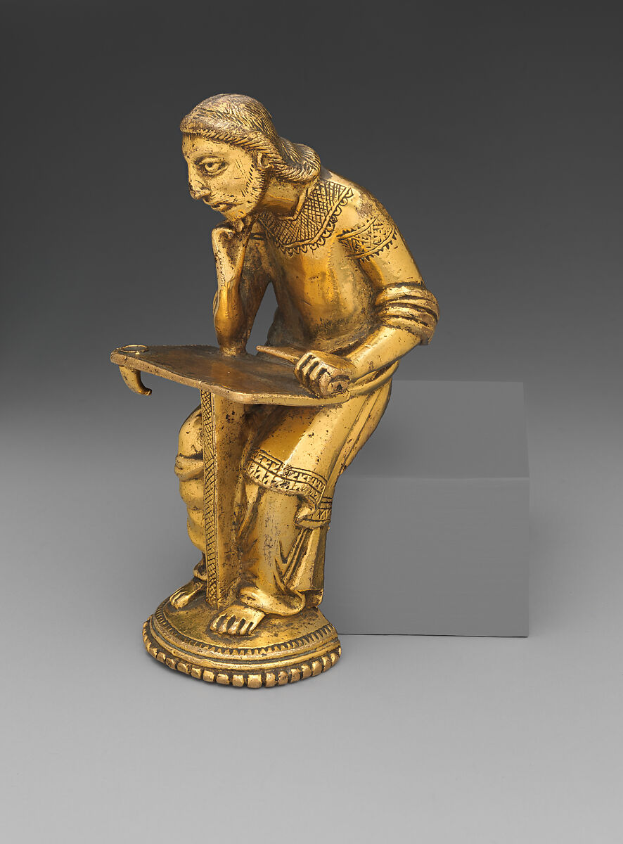 Evangelist, Gilded copper alloy, South Netherlandish