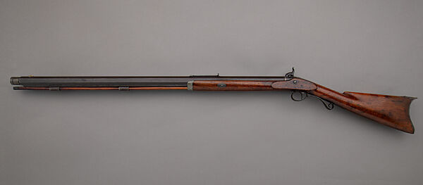 Percussion Rifle and Bullet Mold, James Monroe Jones (American, Raleigh, North Carolina 1821–1905 Ann Arbor, Michigan), Wood (walnut), steel, gold, silver, brass, platinum, North American