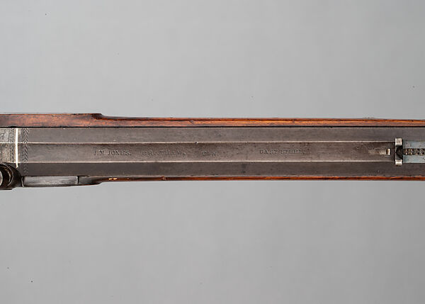 Percussion Rifle and Bullet Mold, James Monroe Jones (American, Raleigh, North Carolina 1821–1905 Ann Arbor, Michigan), Wood (walnut), steel, gold, silver, brass, platinum, North American