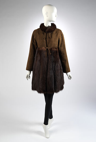 Coat, Bonnie Cashin (American, Oakland, California 1908–2000 New York), fur, suede, American 