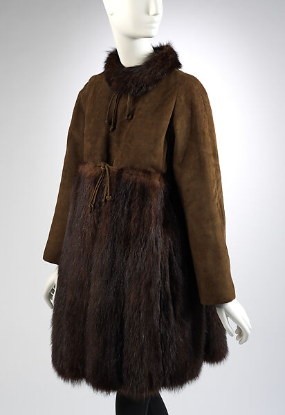 Coat, Bonnie Cashin (American, Oakland, California 1908–2000 New York), fur, suede, American