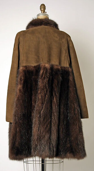 Coat, Bonnie Cashin (American, Oakland, California 1908–2000 New York), fur, suede, American