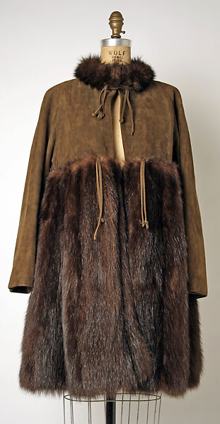Coat, Bonnie Cashin (American, Oakland, California 1908–2000 New York), fur, suede, American