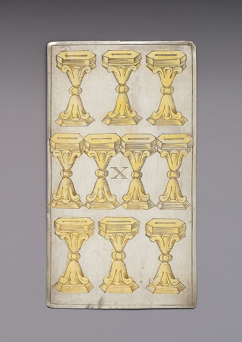 Playing Cards, Michael Frömmer (German, born 1584, master 1612), Parcel-gilt silver, German, Augsburg
