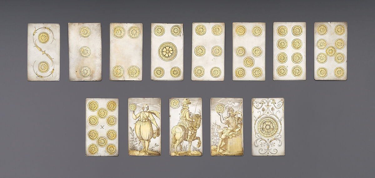 Playing Cards, Michael Frömmer (German, born 1584, master 1612), Parcel-gilt silver, German, Augsburg
