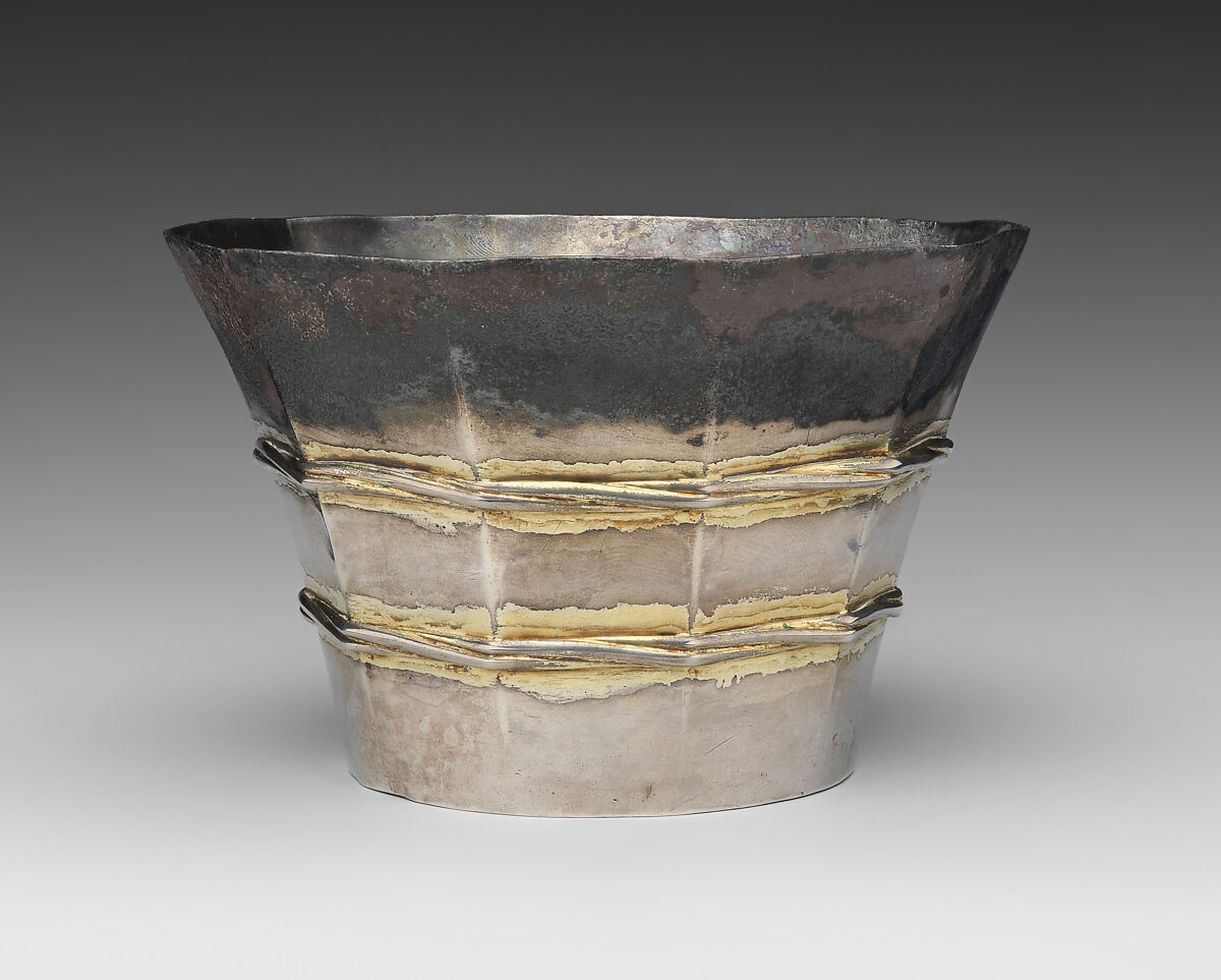 Beaker, Silver and gilded silver, German