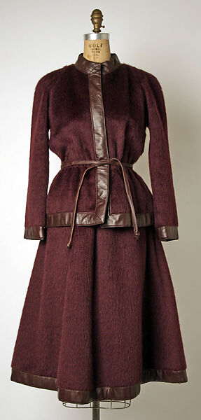 Suit, Bonnie Cashin (American, Oakland, California 1908–2000 New York), wool, leather, American 