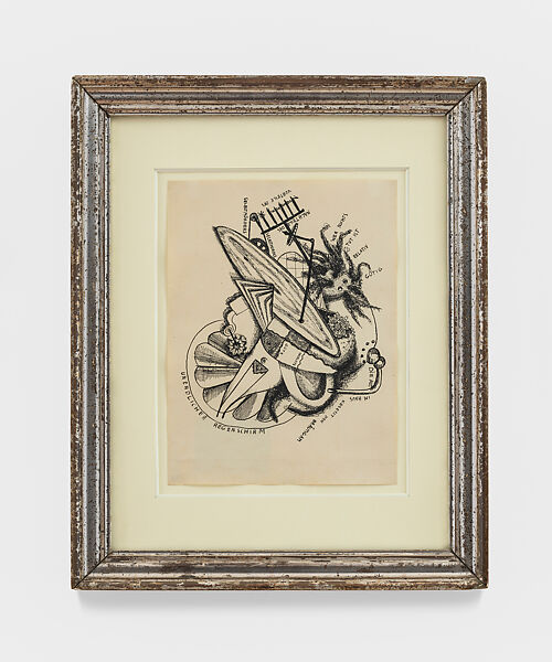 Unendlicher Regenschirm (Infinite Umbrella), Johannes Theodor Baargeld  German, Ink on paper