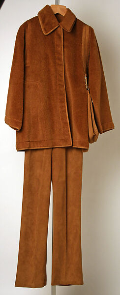 Pantsuit, Bonnie Cashin (American, Oakland, California 1908–2000 New York), alpaca, leather, metal, American 