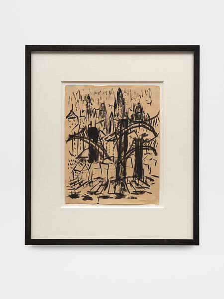 Untitled (metropolitan landscape with bridges), Man Ray  American, Ink and gouache on paper