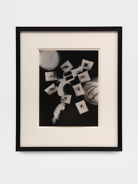 Untitled Rayograph (gun with alphabet stencils), Man Ray  American, Gelatin silver print