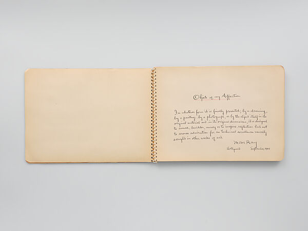Objects of My Affection, Man Ray (American, Philadelphia, Pennsylvania 1890–1976 Paris), Hand-assembled book containing approximately 30 gelatin silver prints