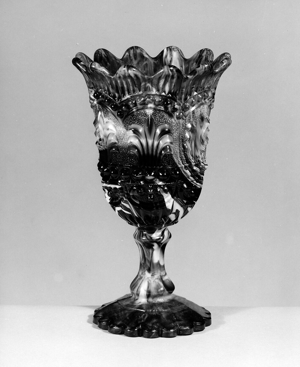 Vase, Pressed purple marble glass 