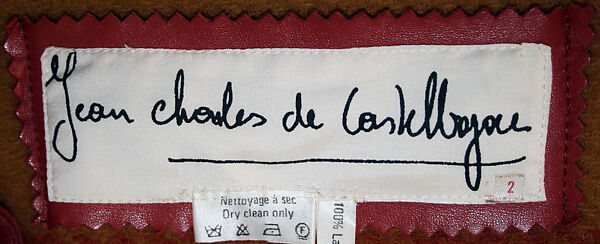 Coat, Jean-Charles de Castelbajac (French, born Casablanca, Morocco, 1949), wool, leather, cotton, metal, French