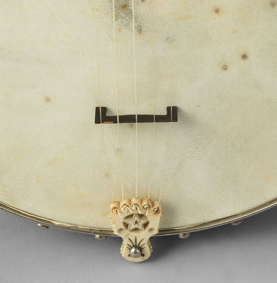 5-string Banjo, Fairbanks &amp; Cole, Calfskin head, various woods (including ebony), metal hardware, mother of pearl and abalone inlays, gut strings, ivory tuners, ivory nut, ivory tailpiece and ivory flush frets, American