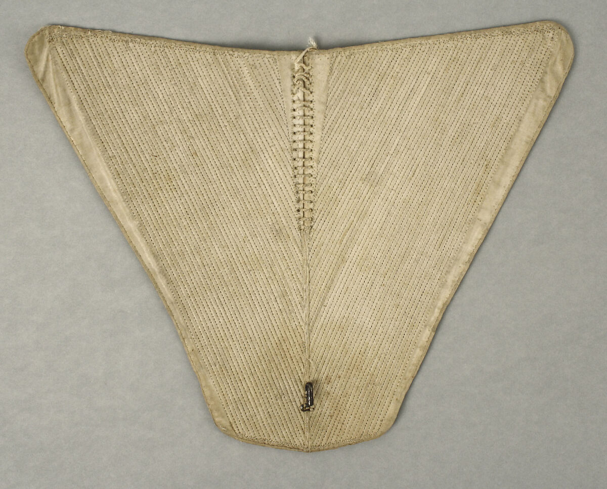 Corset, a,b) silk, linen, metal; c) silk, linen, paper, British 