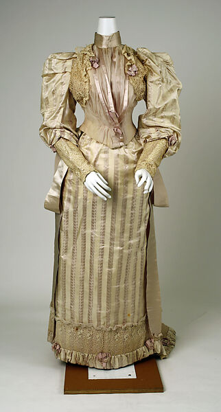 Dress, Redfern (1847–1940), silk, cotton, American 