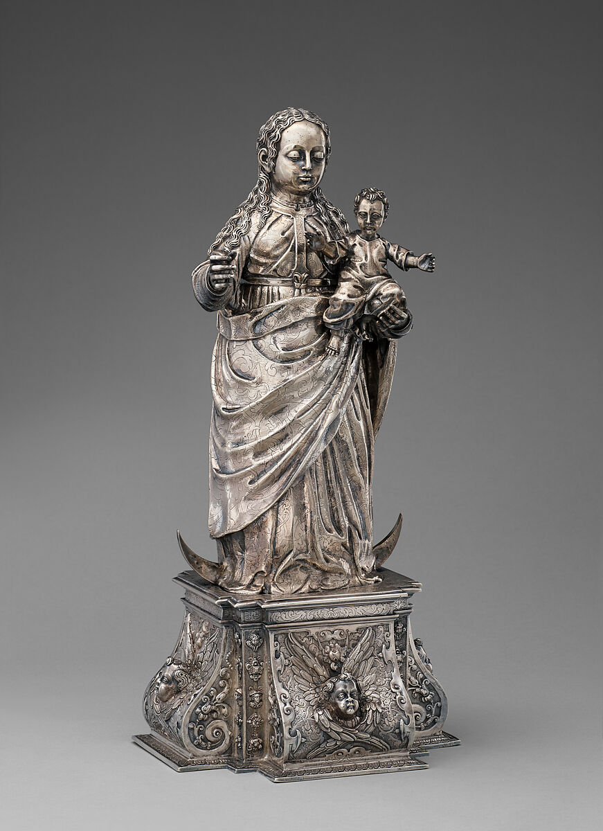 Virgin and Child, Cast, repousséd and chased silver, Indian, Goa