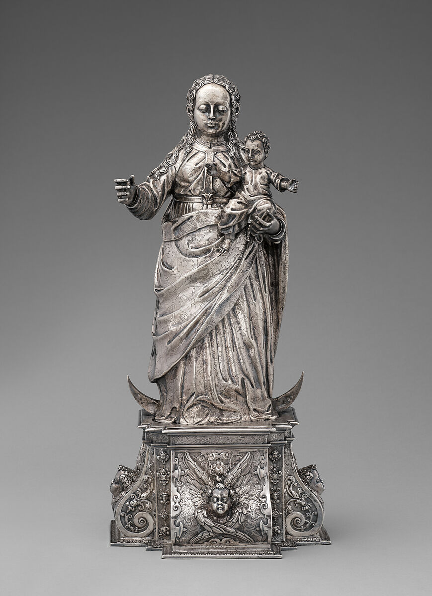 Virgin and Child, Cast, repousséd and chased silver, Indian, Goa