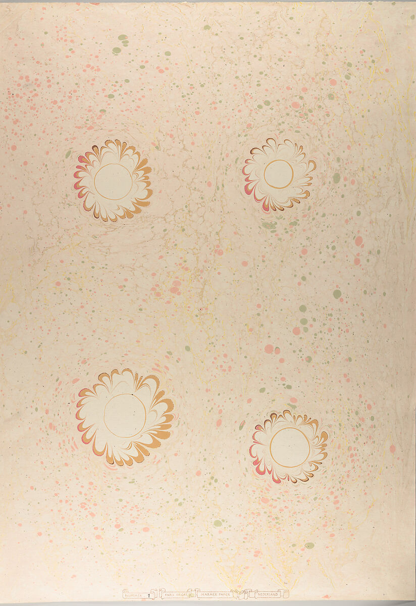 Set of historical marbled papers, Karli Frigge (Dutch, born Rotterdam, 1943)