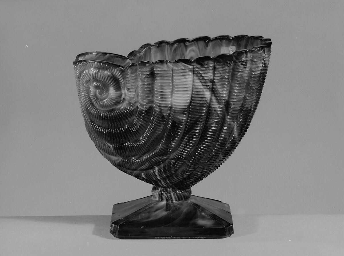 Vase, Pressed purple marble glass 