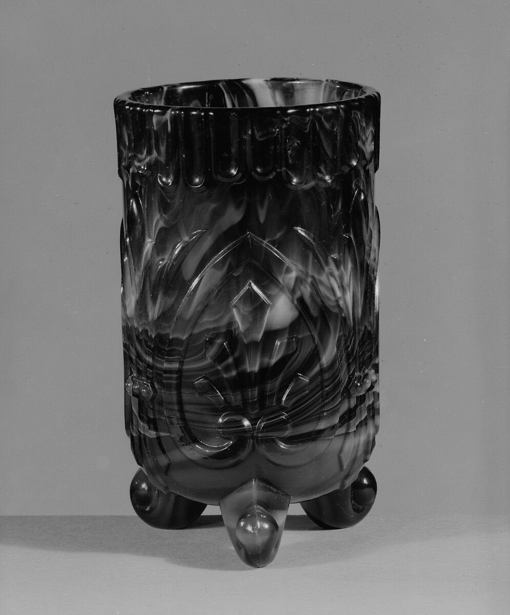 Vase, Pressed purple marble glass 