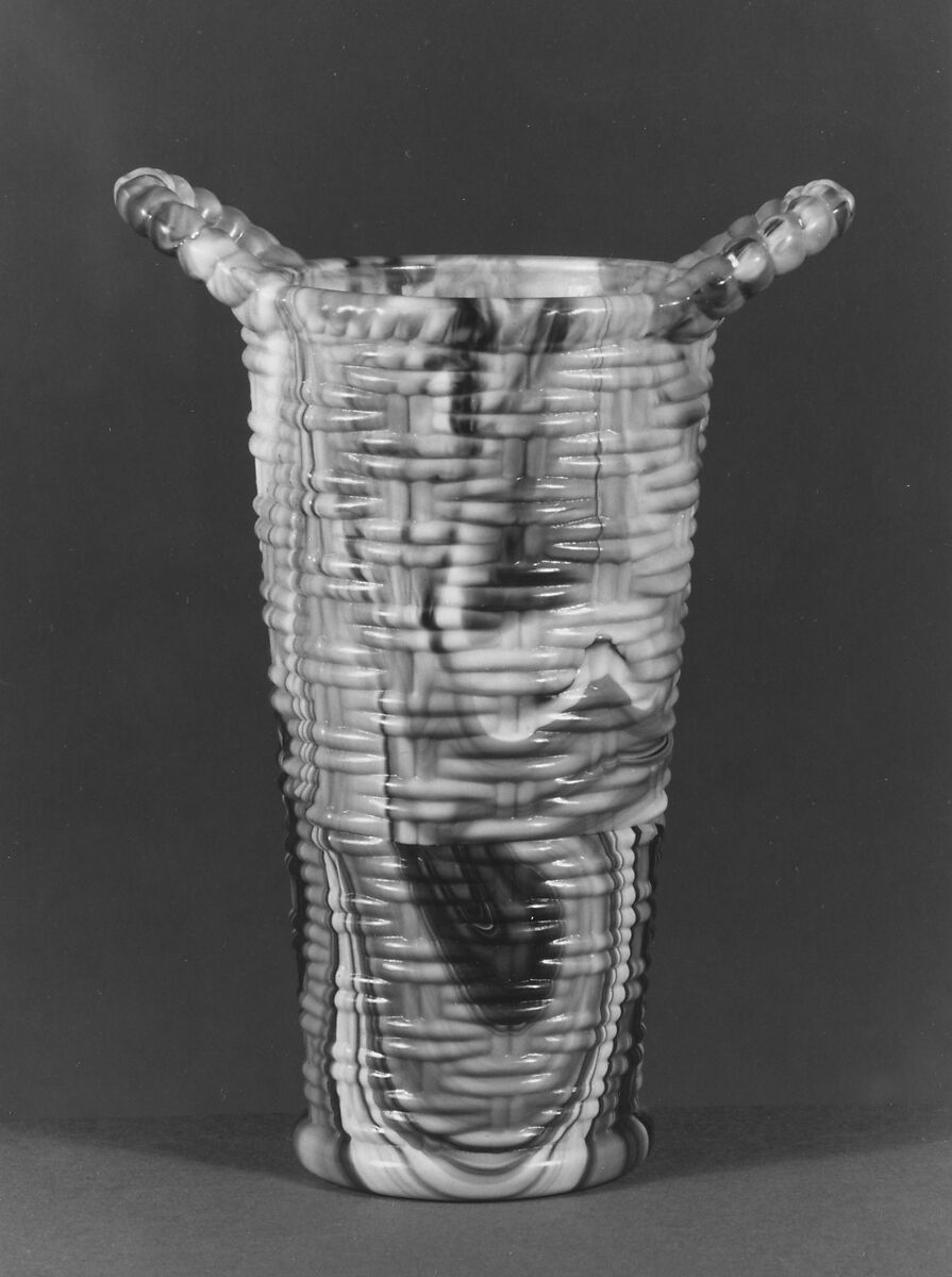 Vase, Pressed purple marble glass 