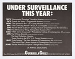 Under Surveillance This Year, Guerrilla Girls  American, Offset lithograph