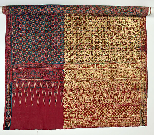 Textile, Cotton, gold leaf, Indonesian 
