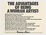 The Advantages of Being a Woman Artist, Guerrilla Girls  American, Offset lithograph