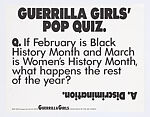 Guerrilla Girls’ Pop Quiz, Guerrilla Girls  American, Offset lithograph