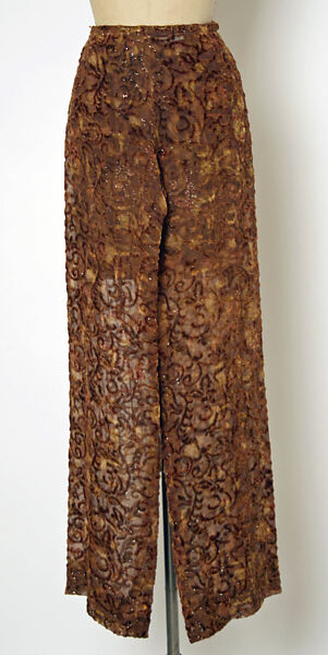 Evening ensemble, Halston (American, Des Moines, Iowa 1932–1990 San Francisco, California), synthetic fiber, cellophane, American