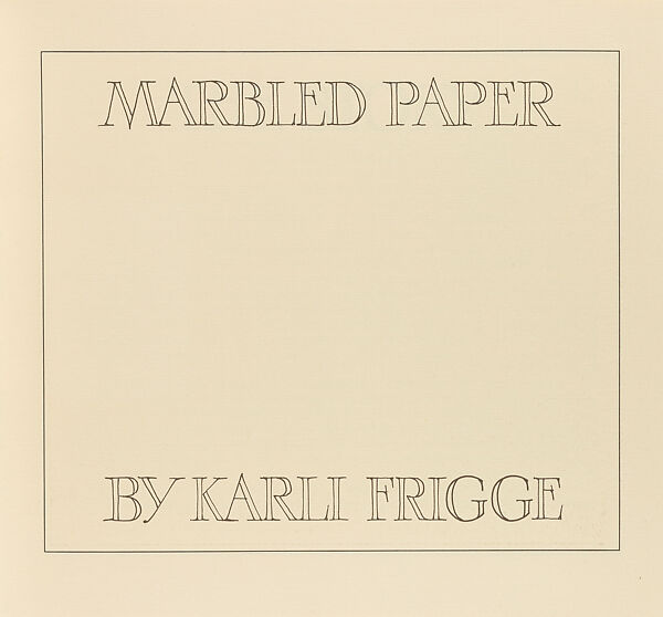 Marbled paper, Karli Frigge (Dutch, born Rotterdam, 1943)