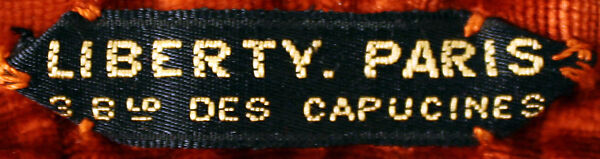 Coat, Liberty &amp; Co. (British, founded London, 1875), silk, French