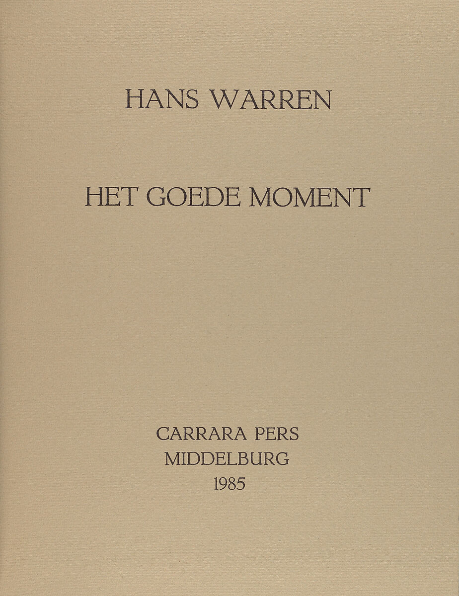 Het goede moment, Hans Warren