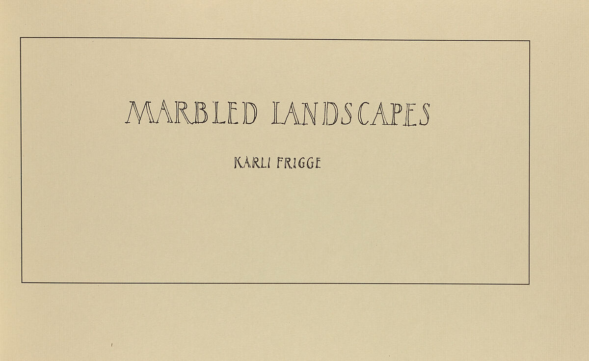 Marbled landscapes, Karli Frigge (Dutch, born Rotterdam, 1943)