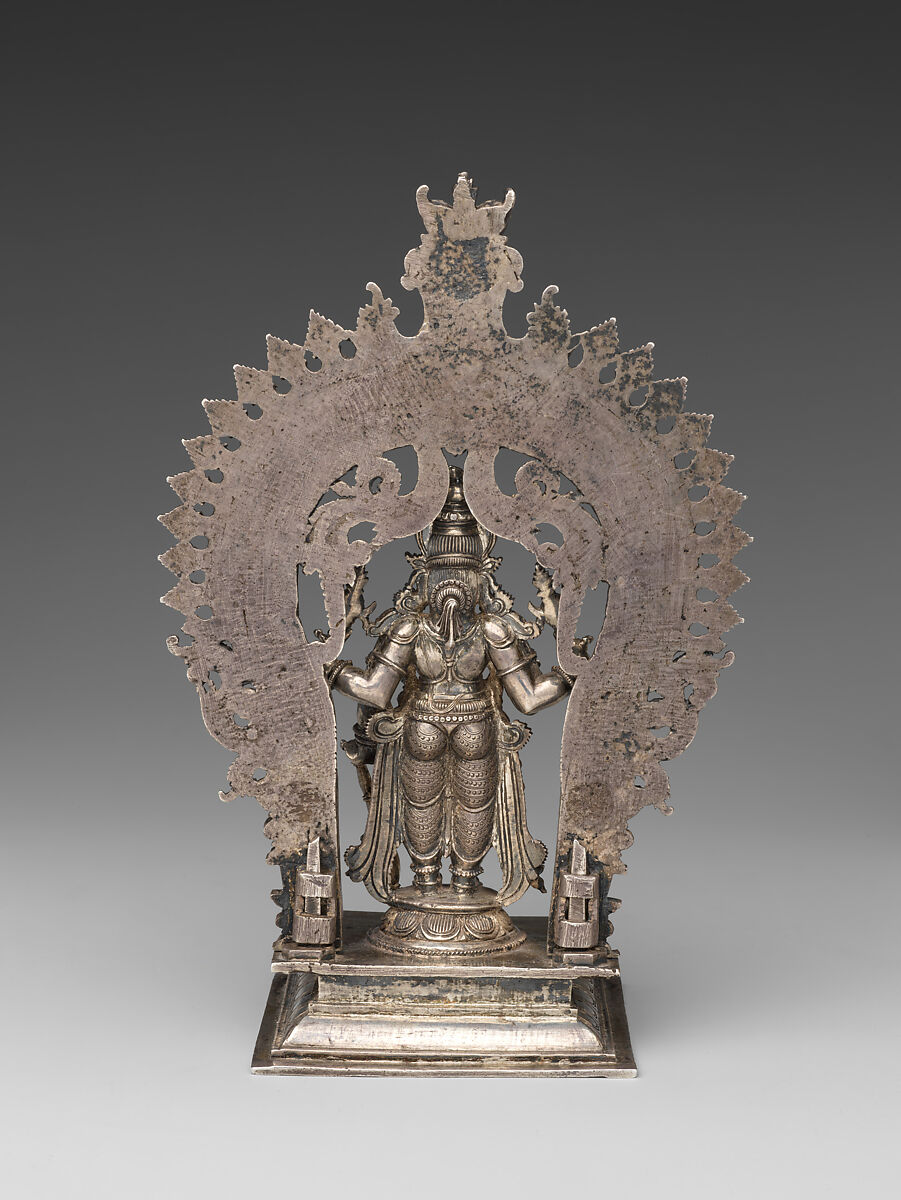 Vishnu enthroned, Silver, India, Kerala